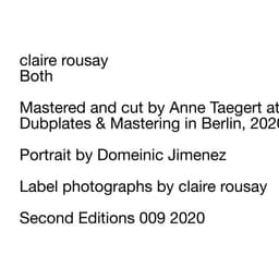 Release Cover claire rousay - Both