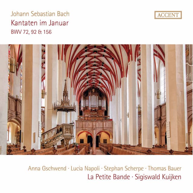 Release Cover Johann Sebastian Bach, Anna Gschwend, Lucia Napoli, Stephan Scherpe, Thomas E. Bauer, La Petite Bande, Sigiswald Kuijken - Kantaten im Januar