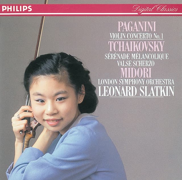 Release Cover Midori, London Symphony Orchestra, Leonard Slatkin - Paganini: Violin Concerto No. 1 - Tchaikovsky: Sérénade mélancolique; Valse-Scherzo