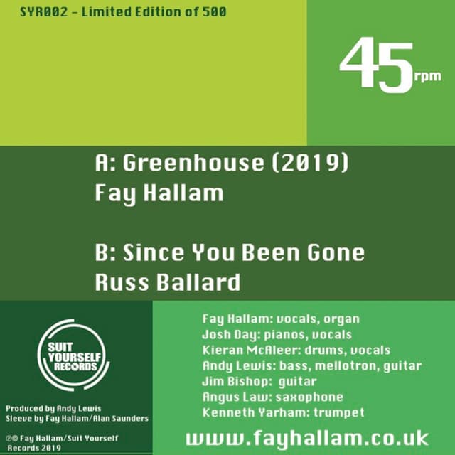 Release Cover Fay Hallam - Since You Been Gone