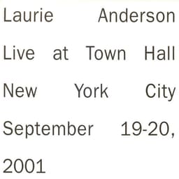 Release Cover Laurie Anderson - Live in New York