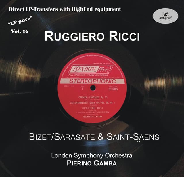 Release Cover Ruggiero Ricci, London Symphony Orchestra, Pierino Gamba - LP Pure, Vol. 16: Ruggiero Ricci Plays Bizet, Sarasate & Saint-Saëns