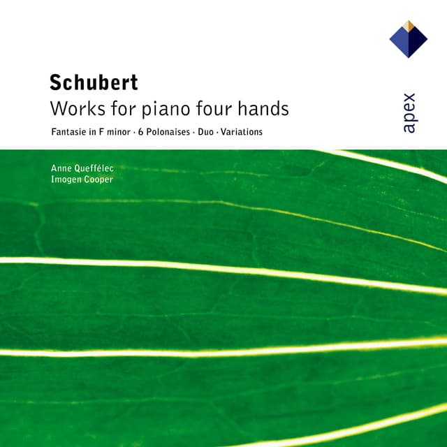 Release Cover Franz Schubert, Anne Queffélec, Imogen Cooper - Schubert : Works for Piano Four-Hand. Fantasies, Polonaises & Variations