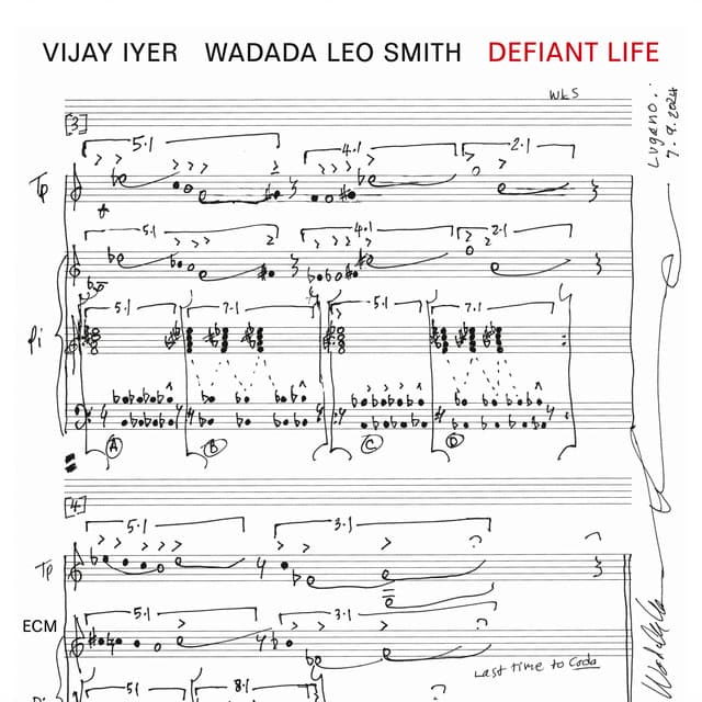 Release Cover Vijay Iyer, Wadada Leo Smith - Defiant Life