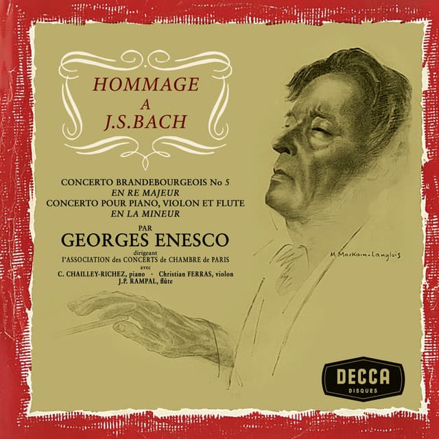 Release Cover Johann Sebastian Bach, Jean-Pierre Rampal, Christian Ferras, Céliny Chailley Richez, Orchestre de l’Association des Concerts de Chambre de Paris, George Enescu - J.S. Bach: Violin Sonata, BWV 1016; Brandenburg Concerto No. 5; Concerto For Flute, Violin and Harpsichord, BWV 1044 (Christian Ferras Edition, Vol. 5)