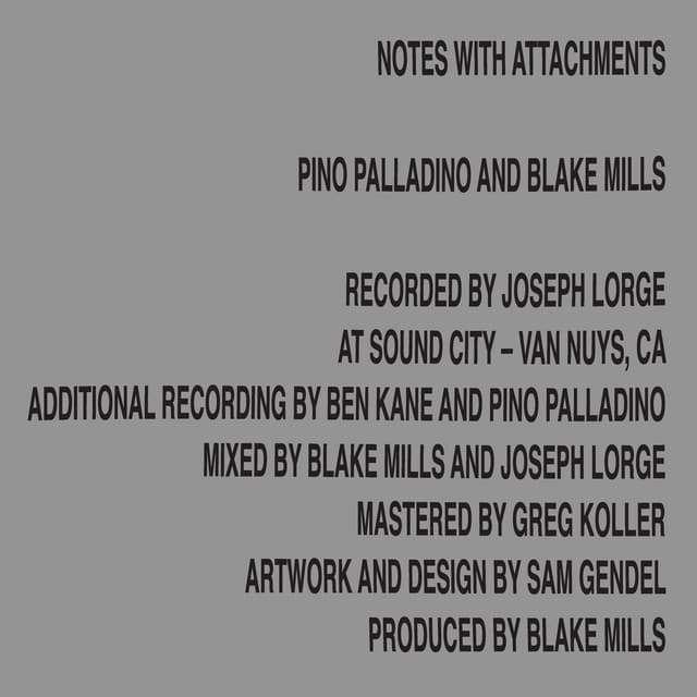 Release Cover Pino Palladino, Blake Mills - Notes With Attachments