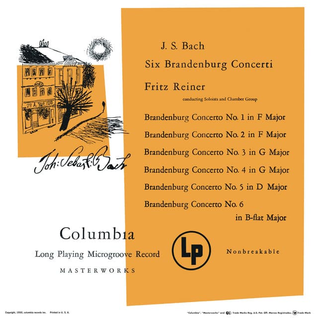 Release Cover Johann Sebastian Bach, Fritz Reiner, Columbia Ensemble - Brandenburg Concertos 1 - 6 (Remastered)