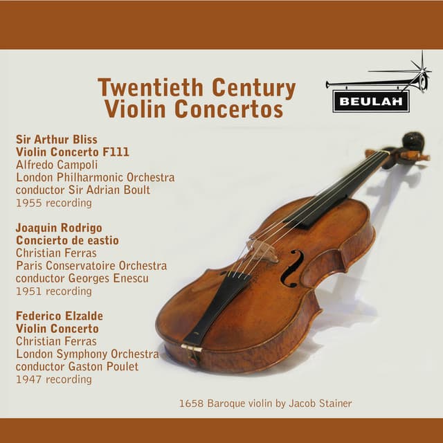 Release Cover London Philharmonic Orchestra, Paris Conservatoire Orchestra, London Symphony Orchestra - Twentieth Century Violin Concertos