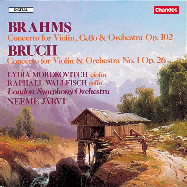 Release Cover Neeme Järvi, London Symphony Orchestra, Lydia Mordkovitch, Raphael Wallfisch - Brahms: Double Concerto for Violin and Cello - Bruch: Violin Concerto No. 1