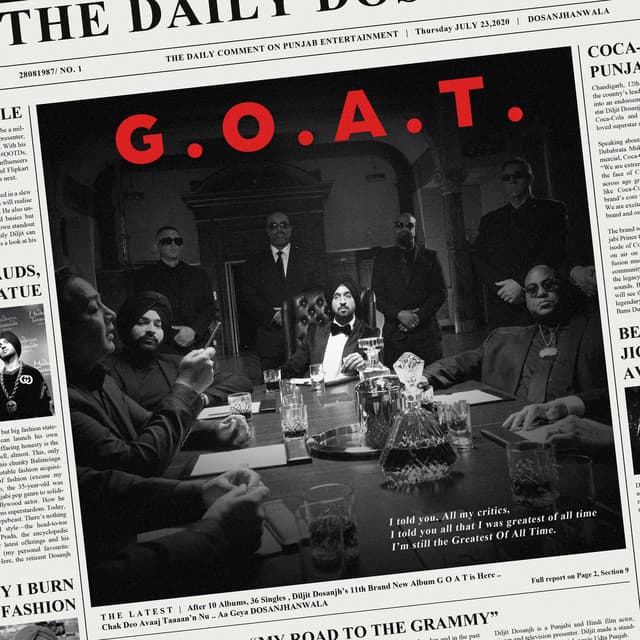 Release Cover Diljit Dosanjh - G.O.A.T.