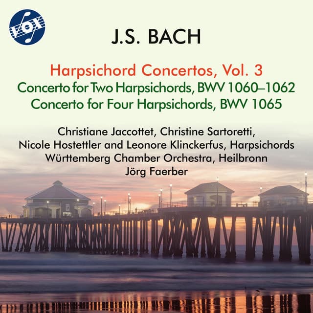 Release Cover Johann Sebastian Bach, Christiane Jaccottet, Christine Sartoretti, Jörg Faerber, Württembergisches Kammerorchester Heilbronn - J.S. Bach: Harpsichord Concertos, Vol. 3